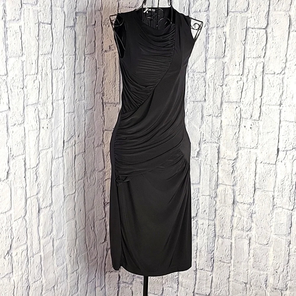 SINEQUANONE Black Ruched ‎ Feminine Elegant Dress
